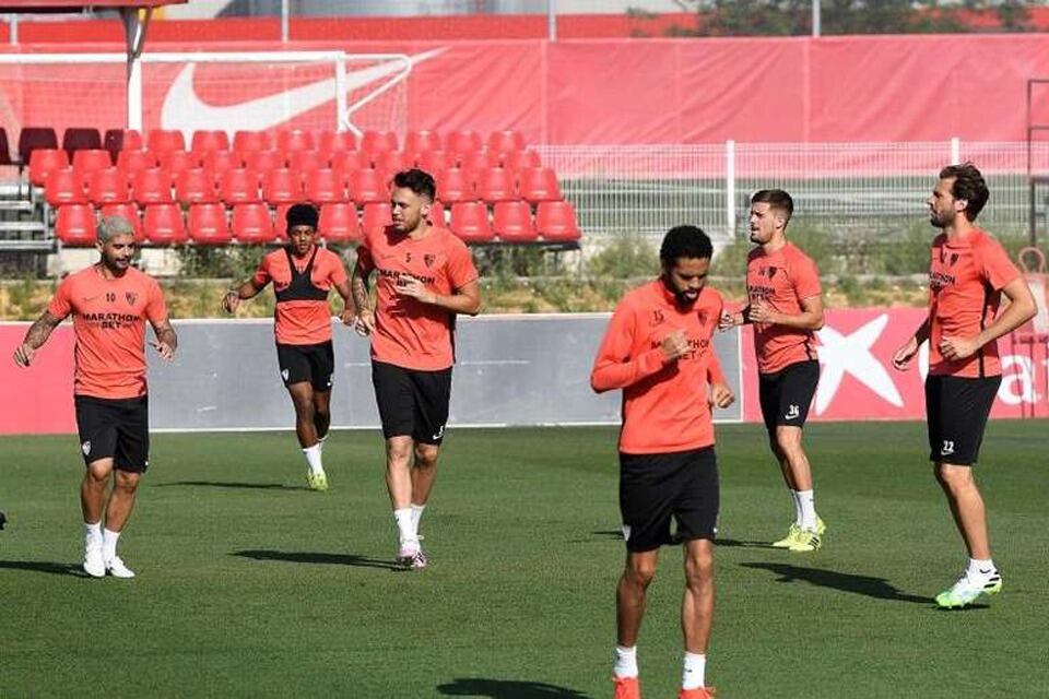 Ultimo entrenamiento del Sevilla.