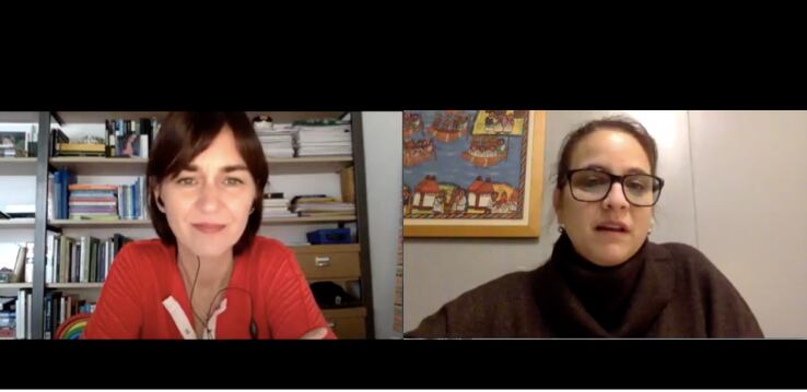 Belen Igarzábal y la infectóloga Florencia Cahn.