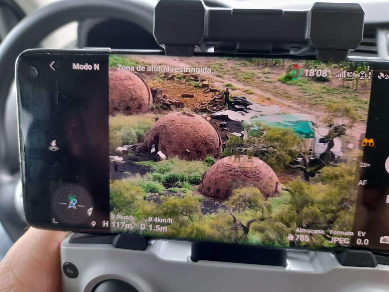 Avistaje de los hornos desde el dron