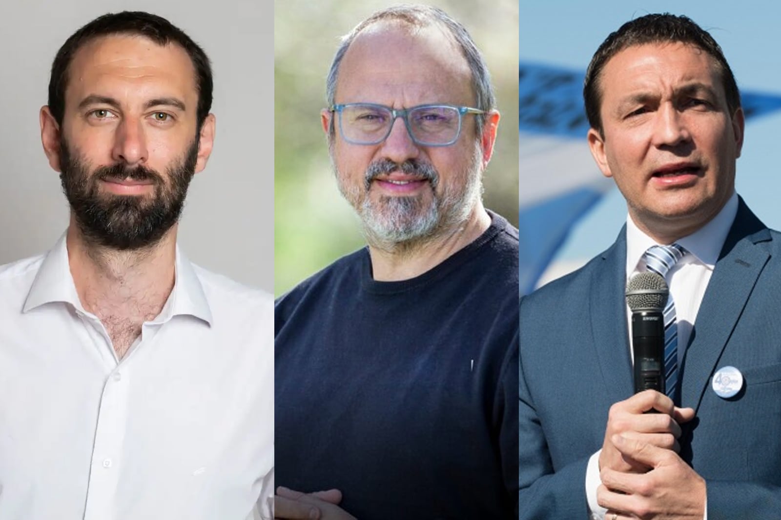 Los intendentes Damian Selci (Hurlingham), Diego Valenzuela (Tres de Febrero) y Andrés Watson (Florencio Varela).