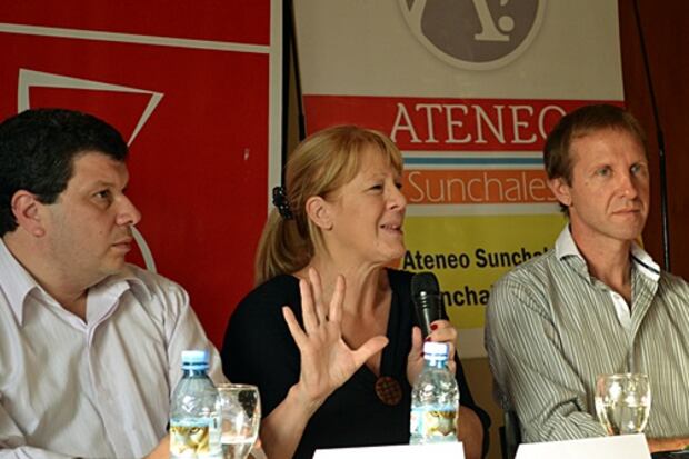 Fabián Peralta, Margarita Stolbizer y Gonzalo Toselli.
