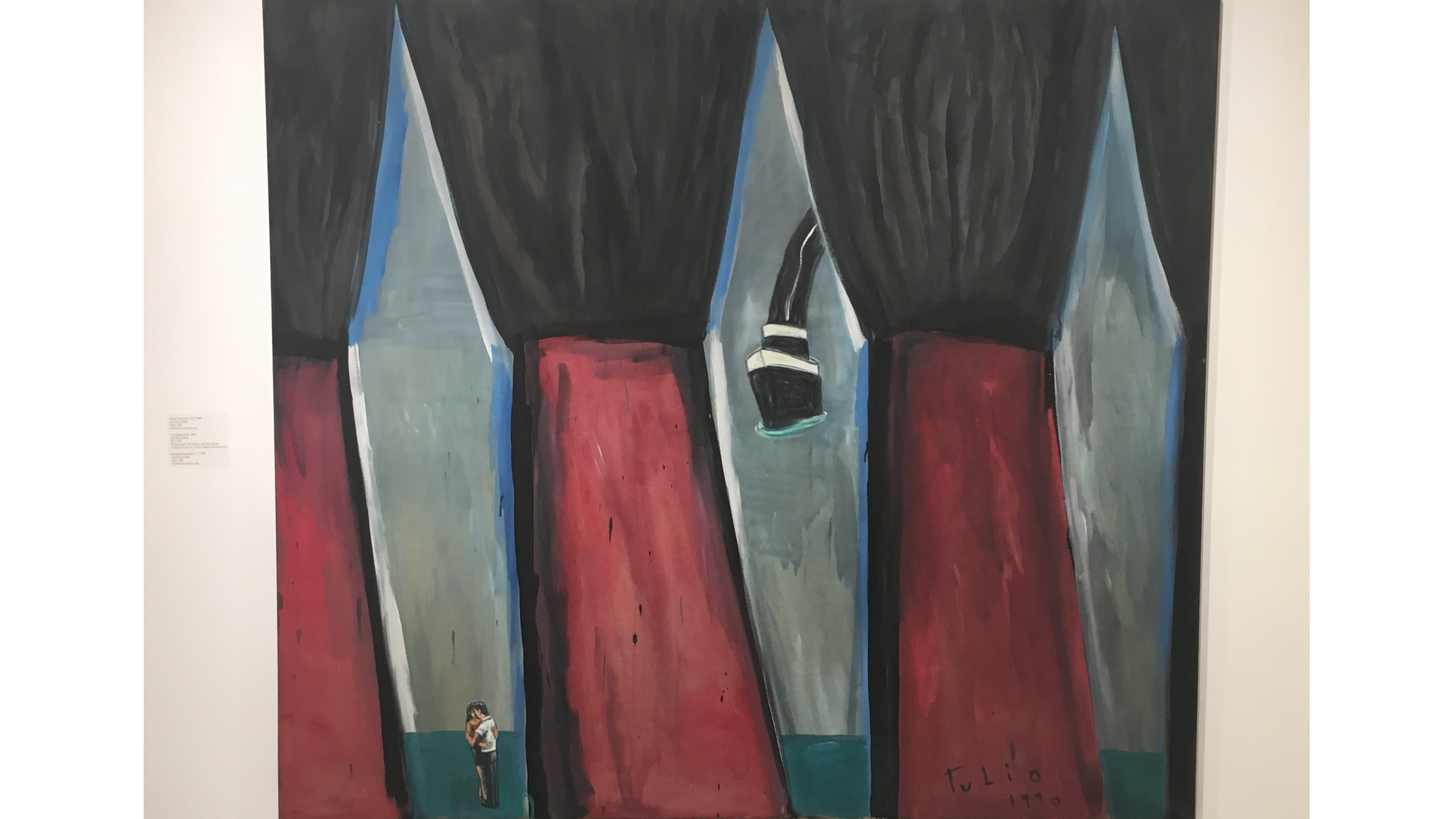 Adiós Pampa mía, 1990, de T. de Sagastizábal; acrílico s/tela, 160x180 cm 
