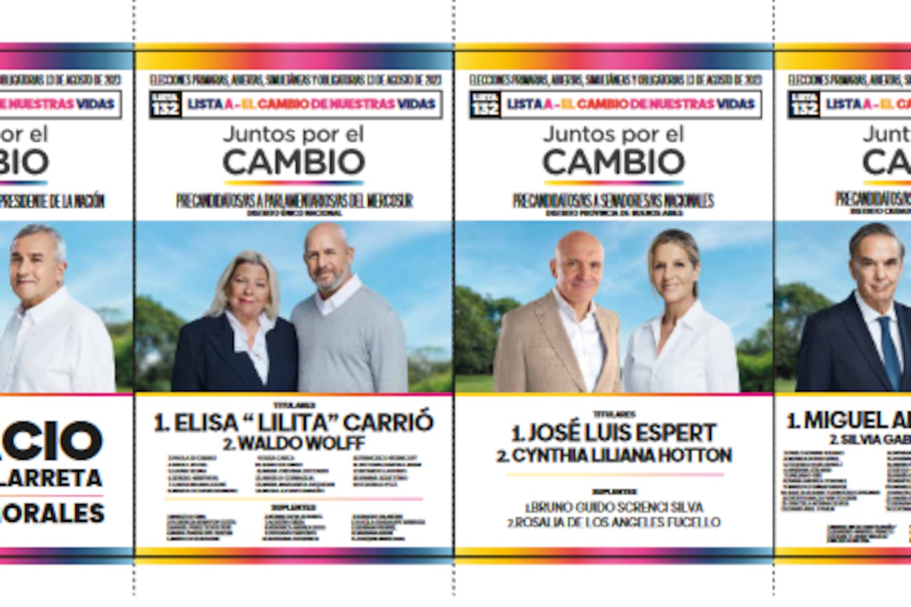 La boleta de Juntos por el Cambio que enojó a Patricia Bullrich.