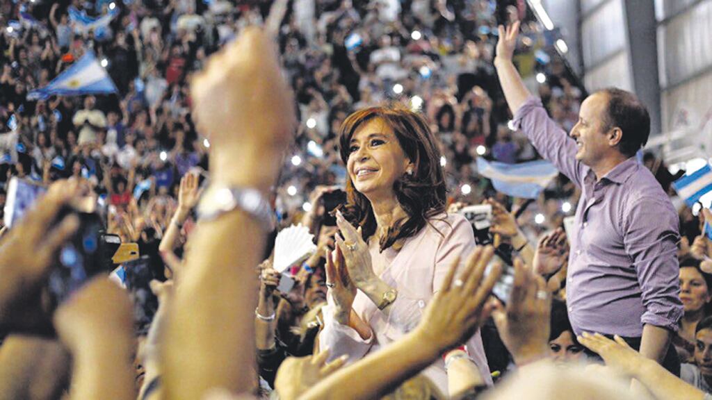 Cristina Kirchner junto al intendente Martín Insaurralde.