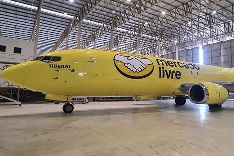 Uno de los cuatro aviones de la flota de Mercado Libre en Brasil.