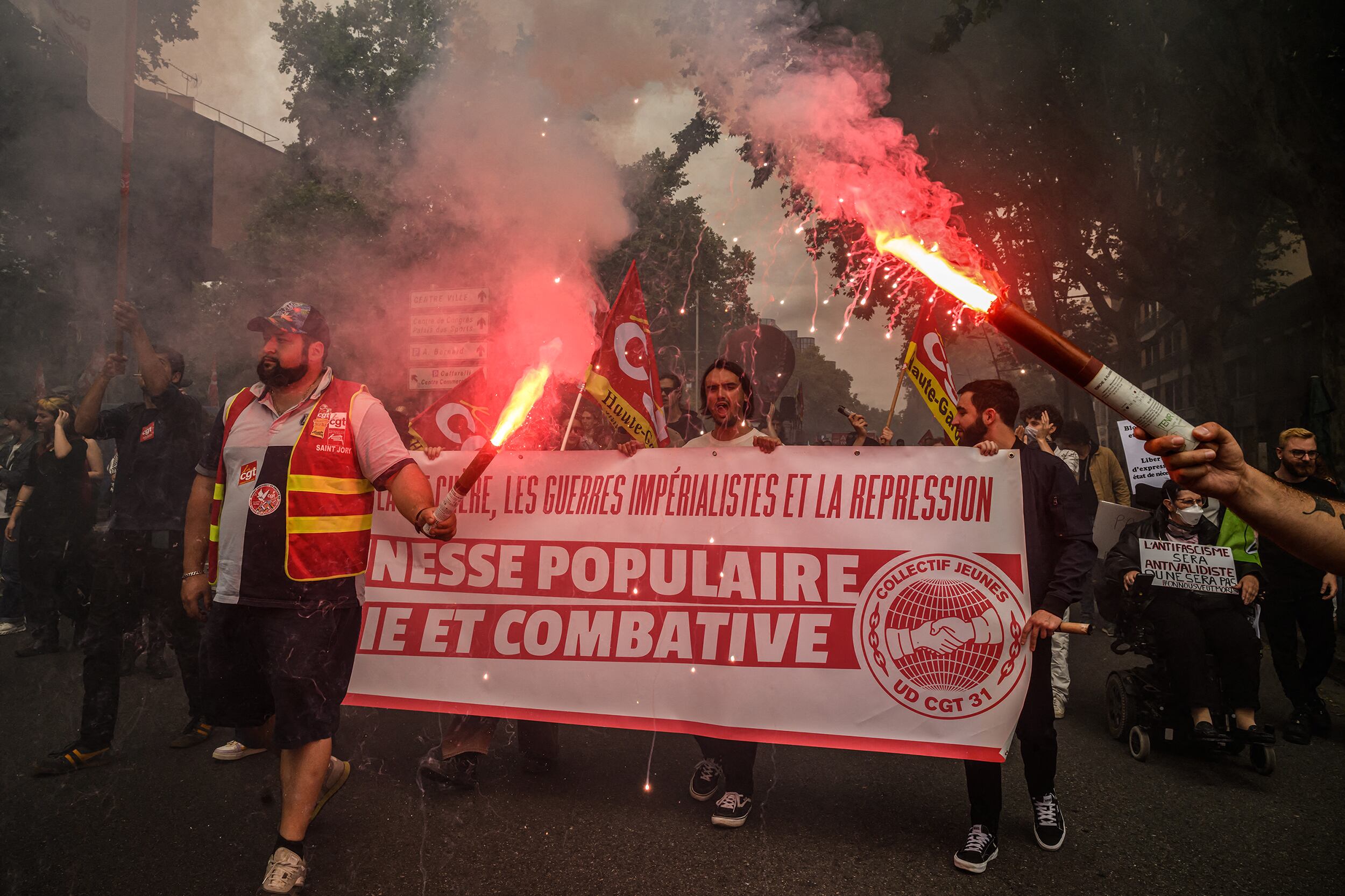 Manifestación antifascista en Toulouse.