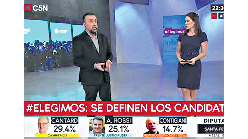 La señal C5N consiguió el mayor rating de las PASO con picos de más de 10 puntos pasadas las 21.