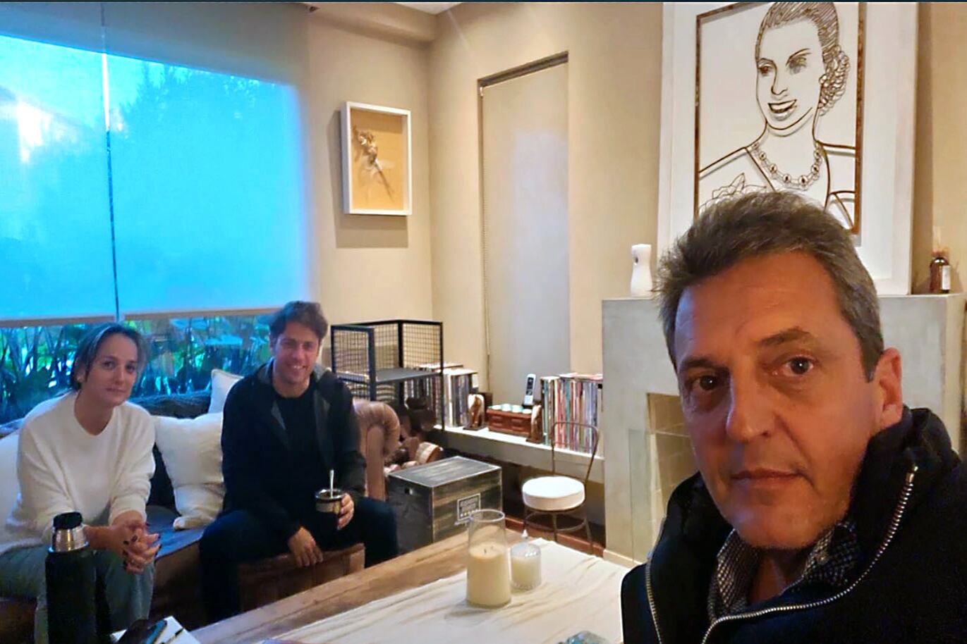 Massa, junto a Malena Galmarini, recibieron a Kicillof en su casa en el Tigre.