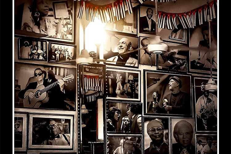 Ilustración de portada del libro "Los rostros de la salsa" de Leonardo Padura.