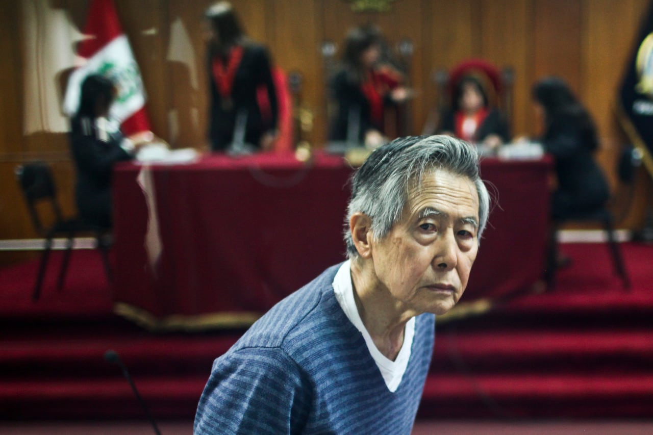 Fujimori,durante unaaudiencia judicial en 2013