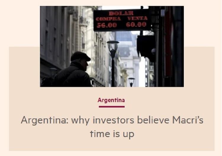 La nota del Financial Times estuvo la portada de su web.