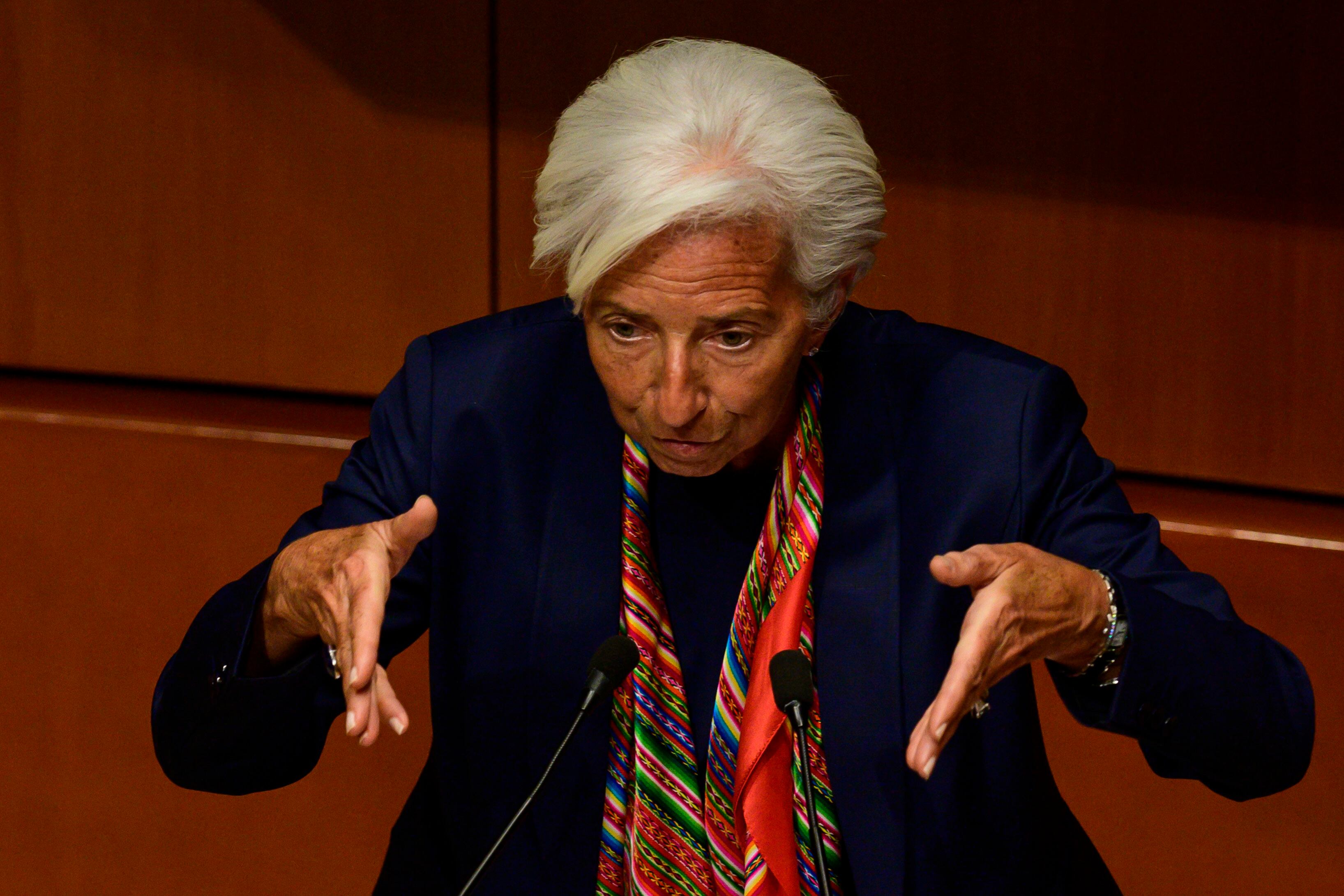 Christine Lagarde, ex titular del FMI, se quejó de las críticas por los fracasos del organismo.