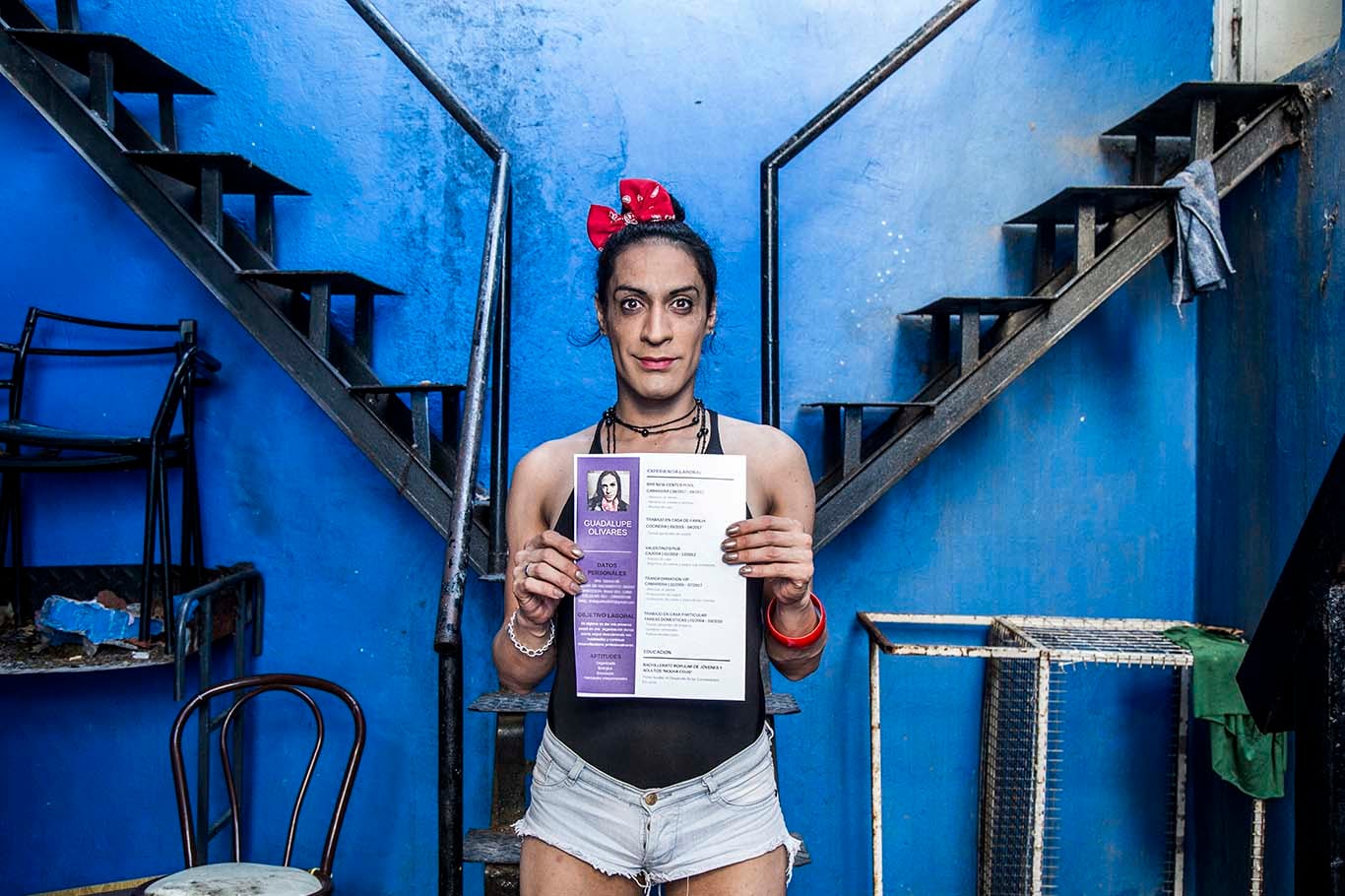 Guadalupe Olivares, en el hotel Gondolín, con su flamante CV