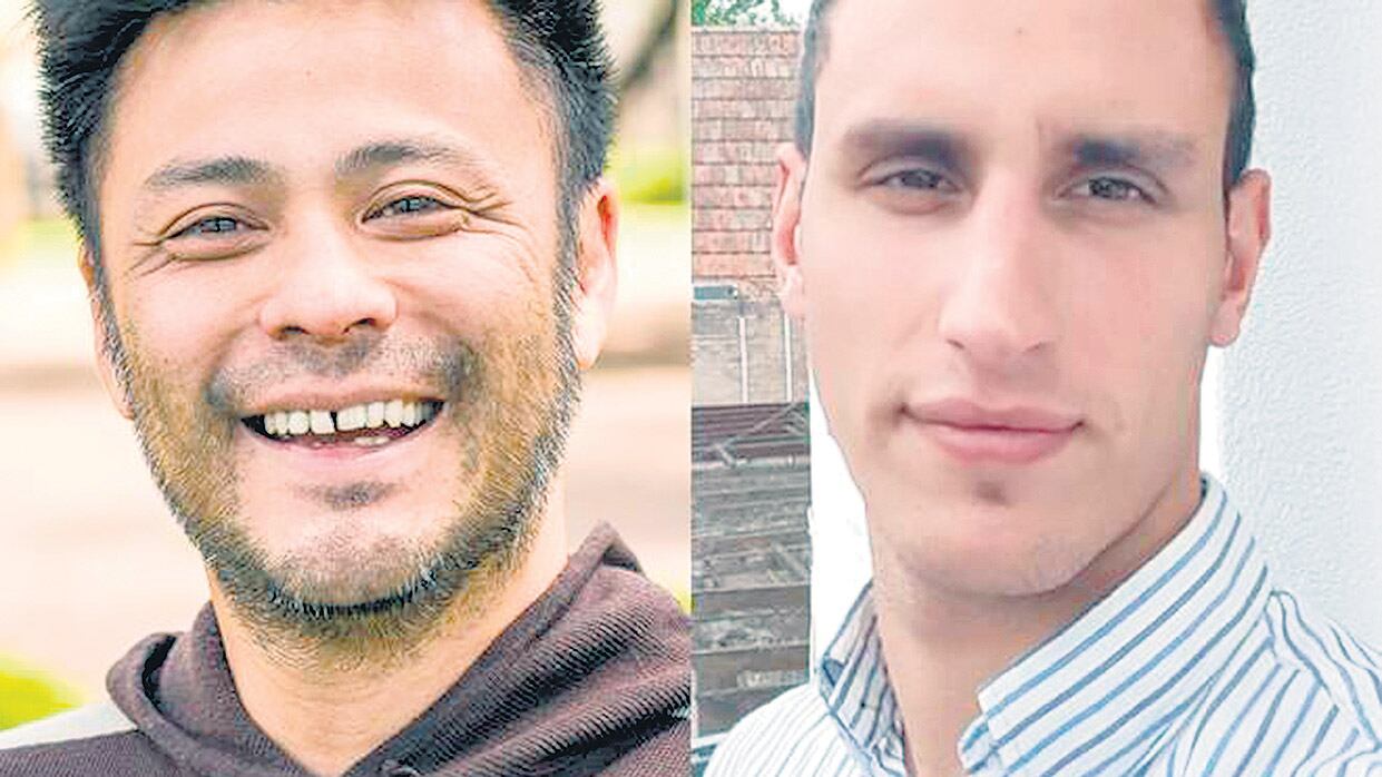 César Arakaki y Dimas Ponce marcharon contra la reforma previsional.