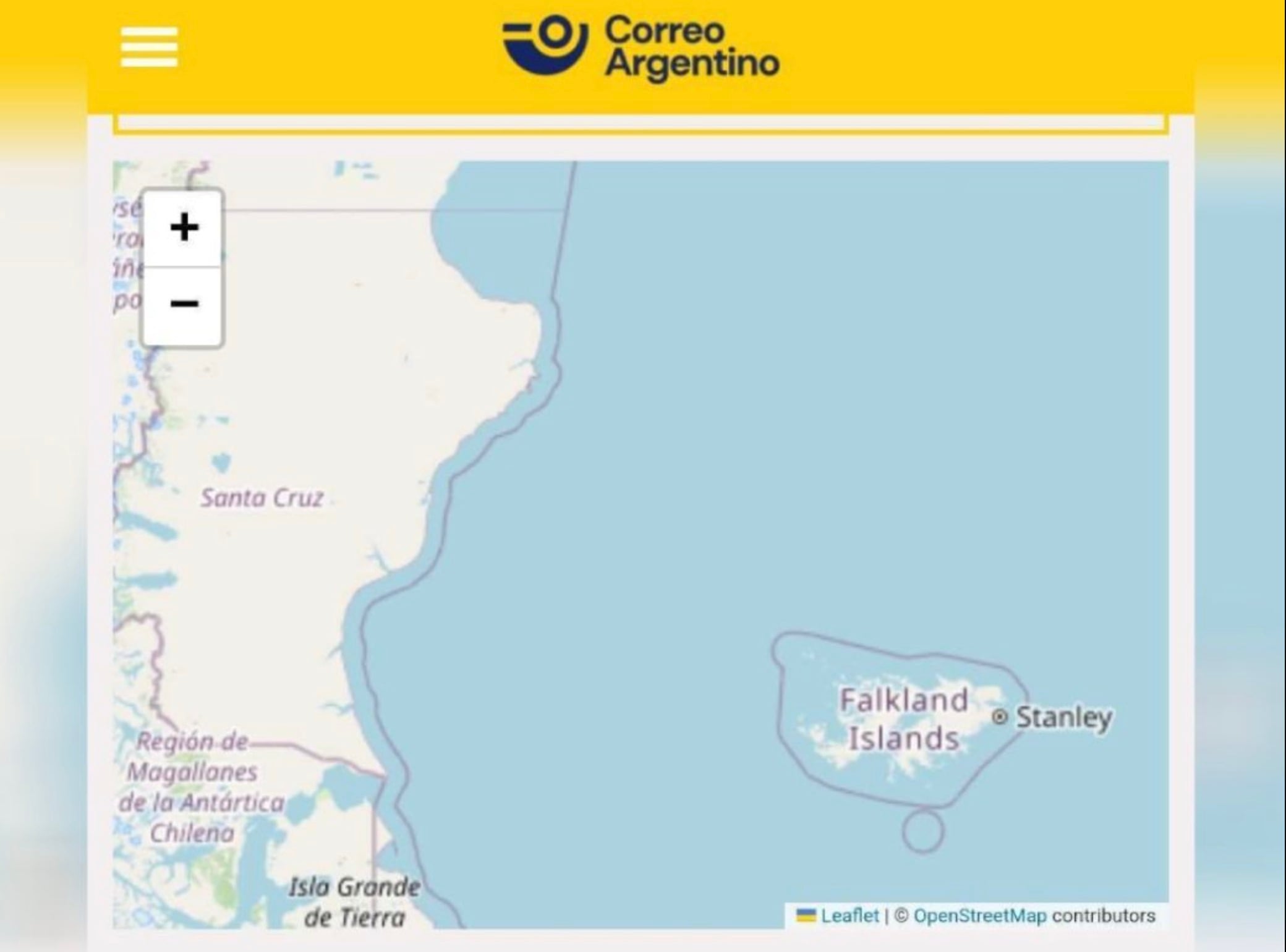 En la página oficial, ya se dio de baja la aplicación de mapas que era utilizado por el correo estatal