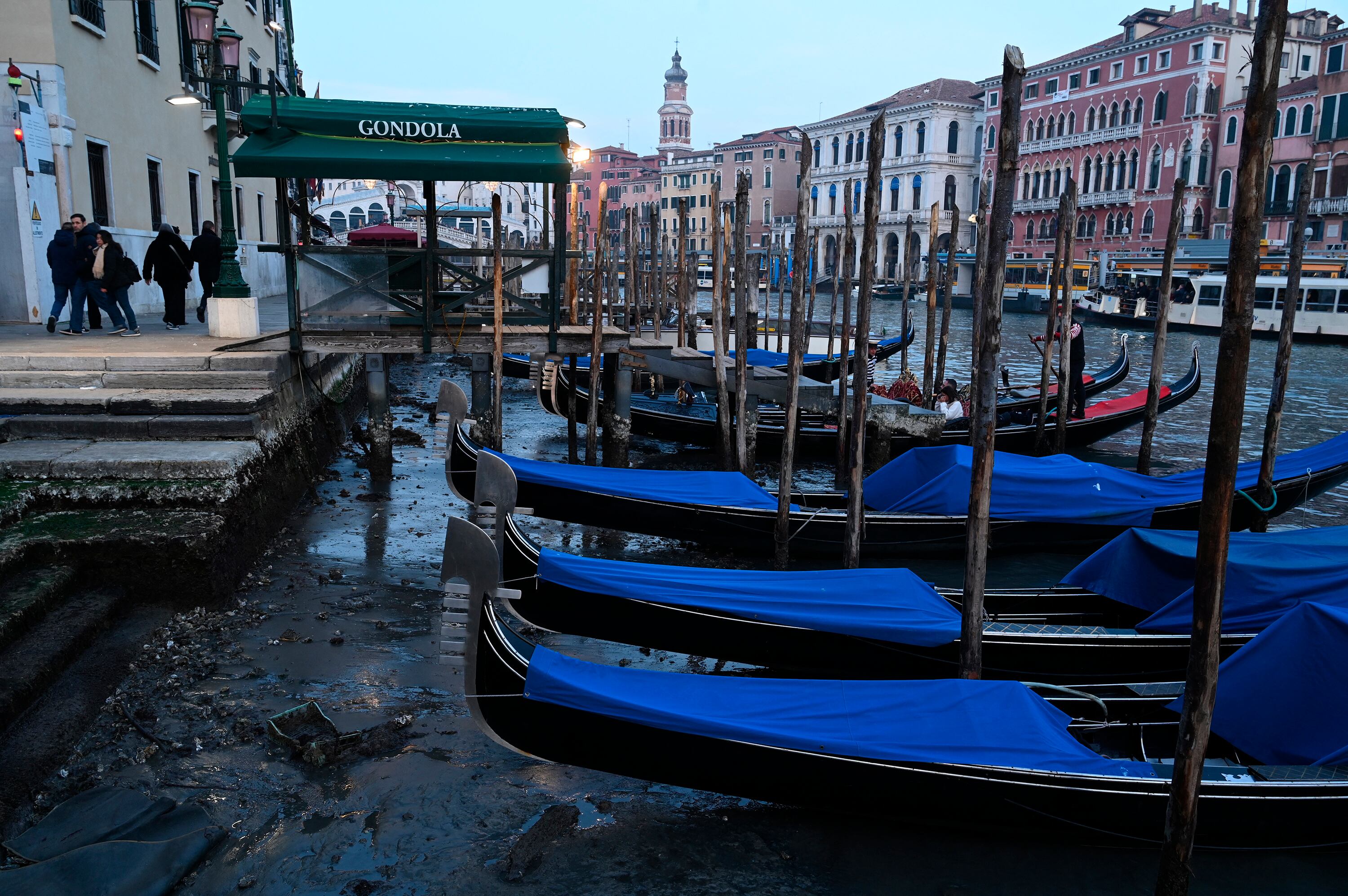 Una imagen de Venecia casi sin agua