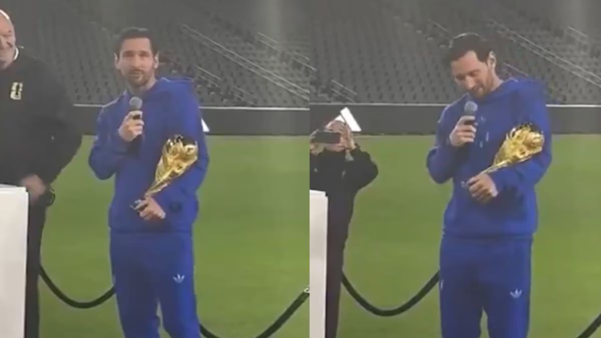 Lionel Messi con la Copa del Mundo