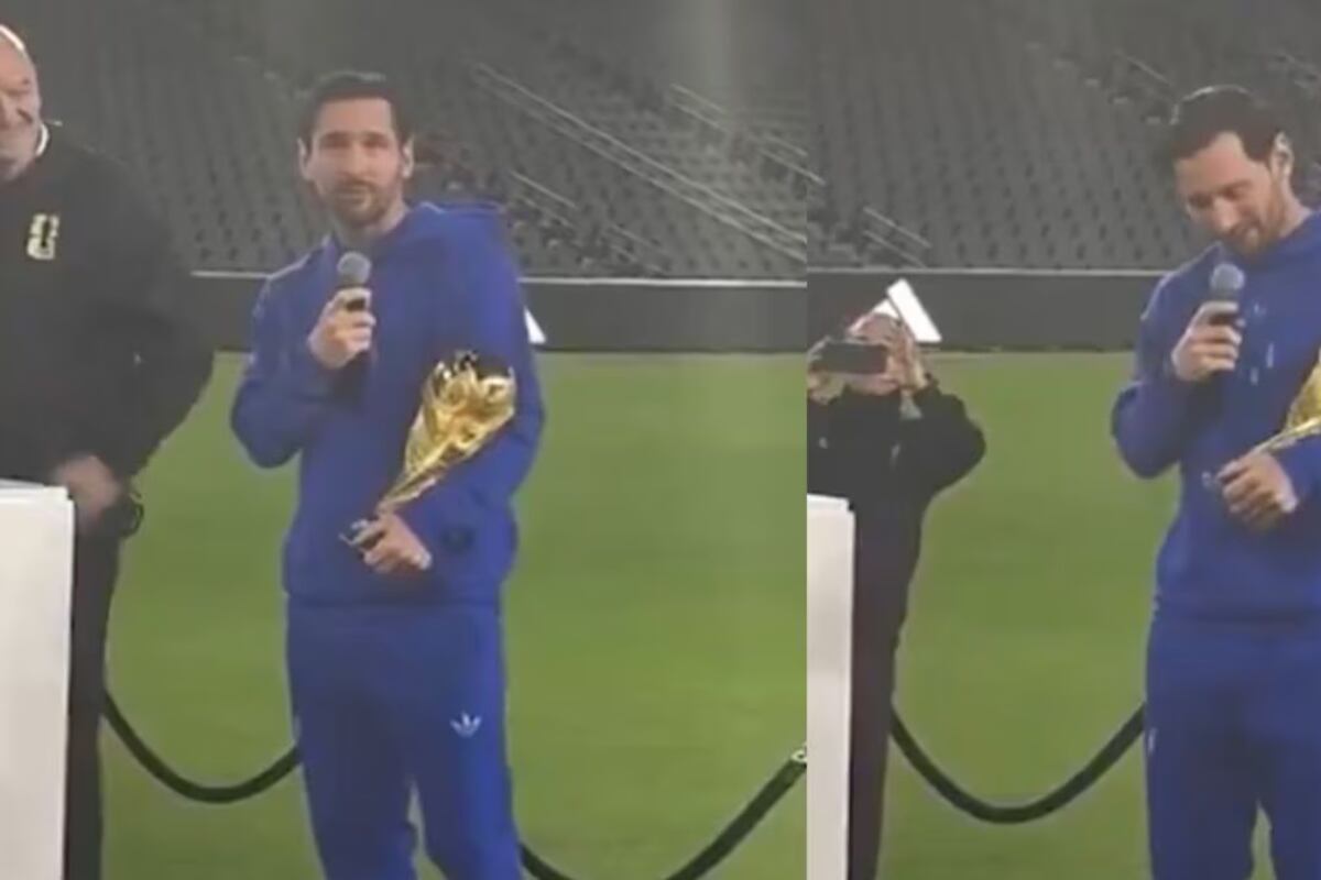 Lionel Messi con la Copa del Mundo