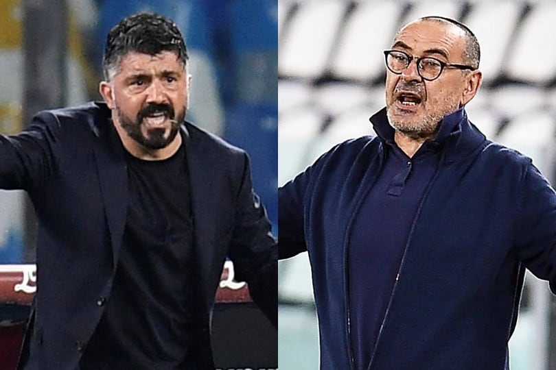 Gattuso y Sarri buscan el título en la Copa.