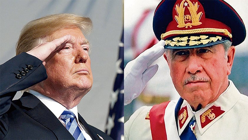 Presidente de Estados Unidos, Donald Trump, y dictador Augusto Pinochet.