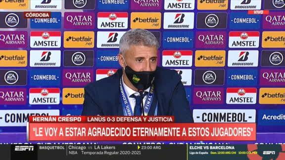 Crespo durante la conferencia de prensa.