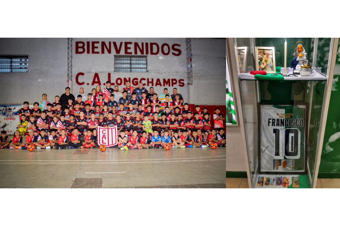 El Club Atlético Longchamps y Banfield fueron algunos de los clubes que recordaron al Papa.