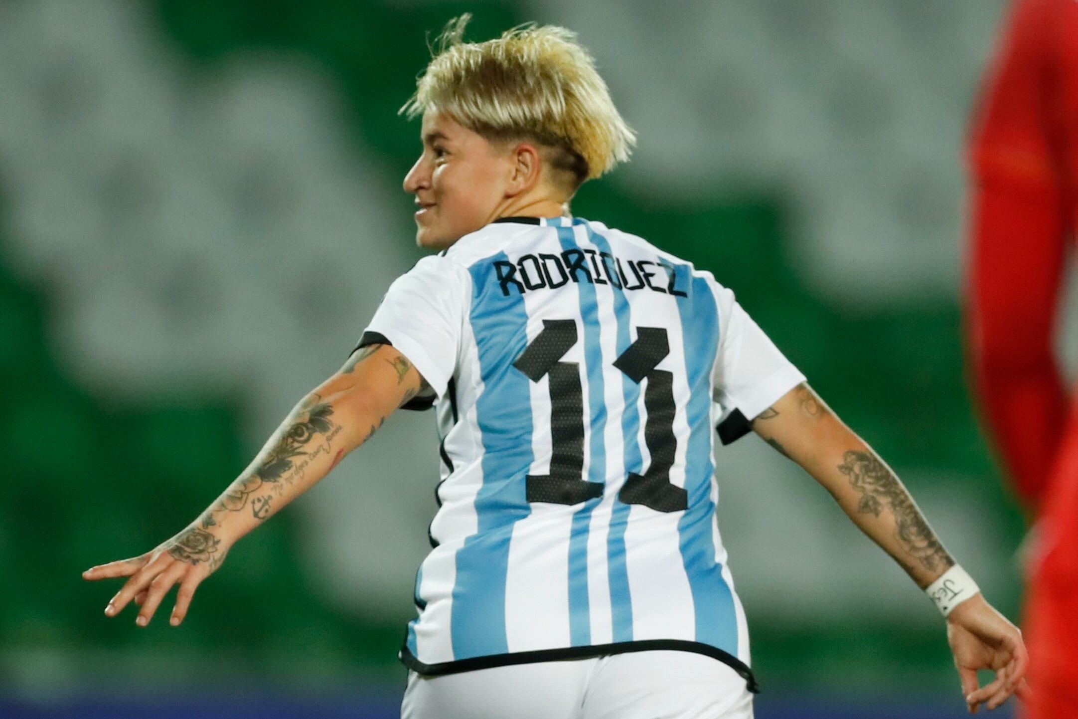Yamila Rodríguez, delantera de la selección argentina femenina.