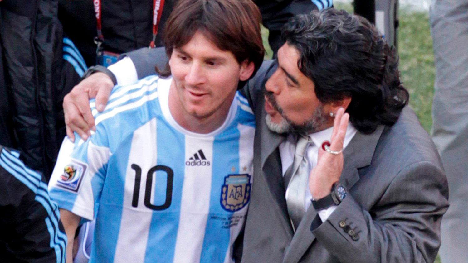 Maradona y Messi compartieron el Mundial de Sudáfrica 2010.