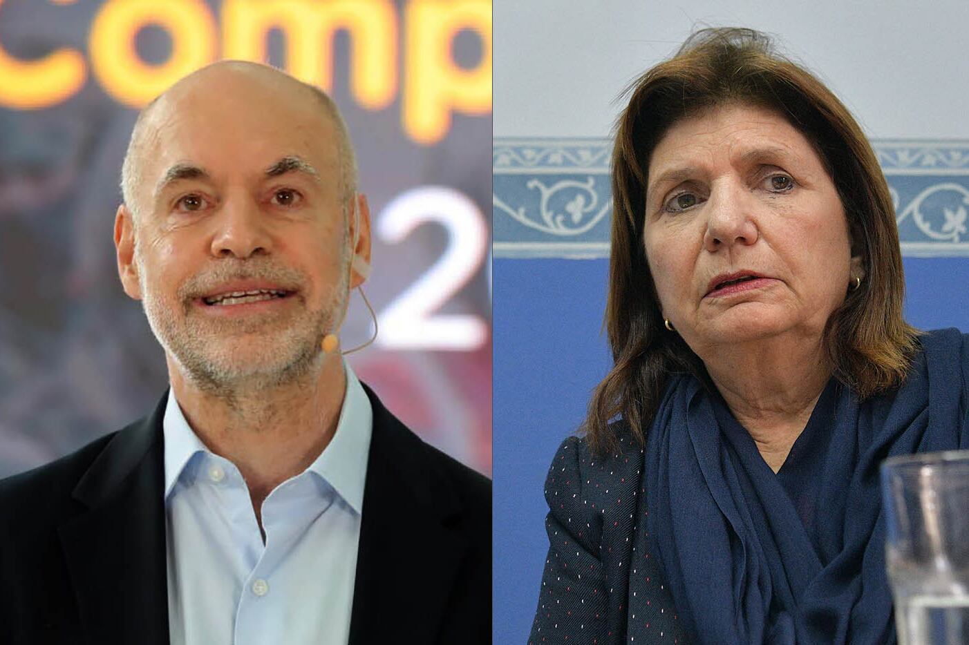 Precandidatos Horacio Rodríguez Larreta y Patricia Bullrich.
