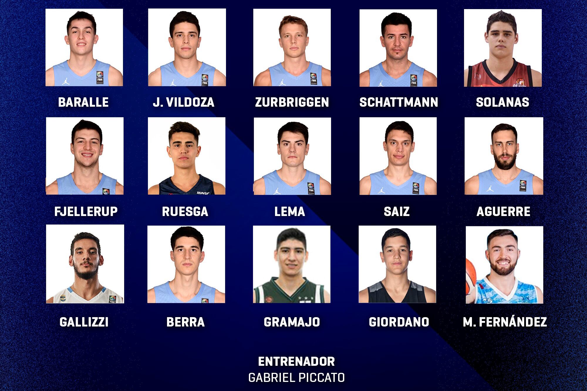 Los 15 convocados por Piccato.