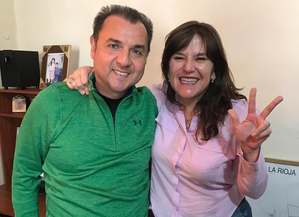 Guillermo Galván, viceintendente, junto a Inés Brizuela y Doria, intendenta de la ciudad de La Rioja.