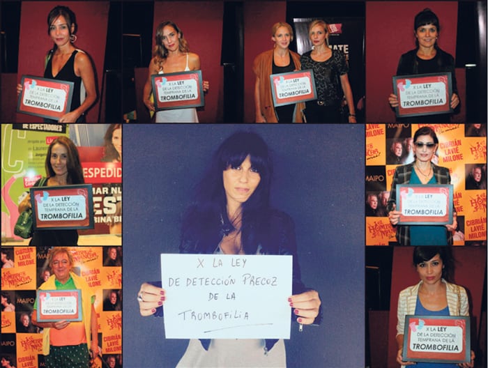 La campaña por la ley de prevención de la trombofilia que impulsó  la artista Florencia “Hana” Ciliberti y acompañaron artistas en 2015.