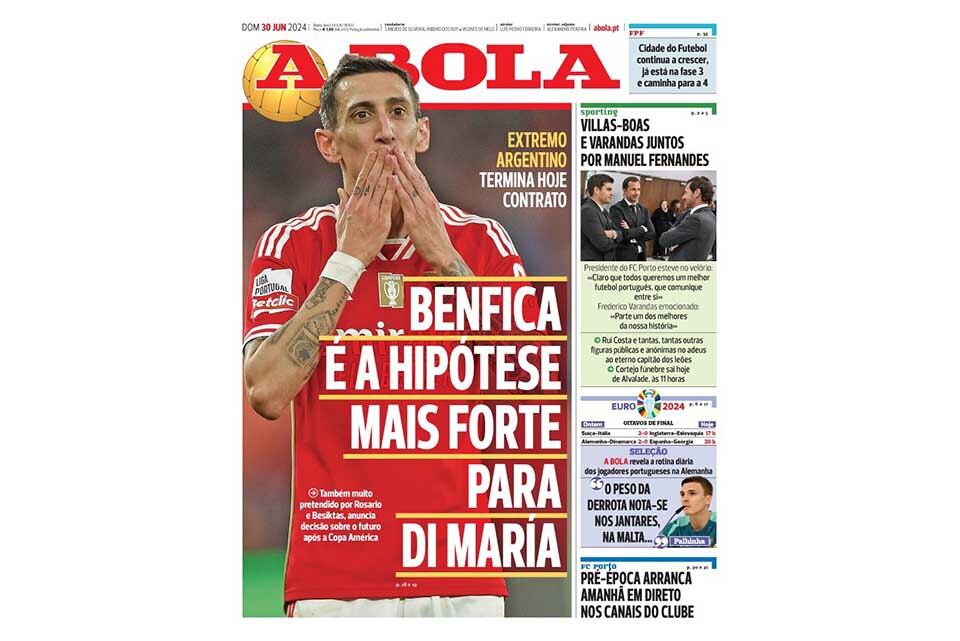 Tapa del diario de Portugal.