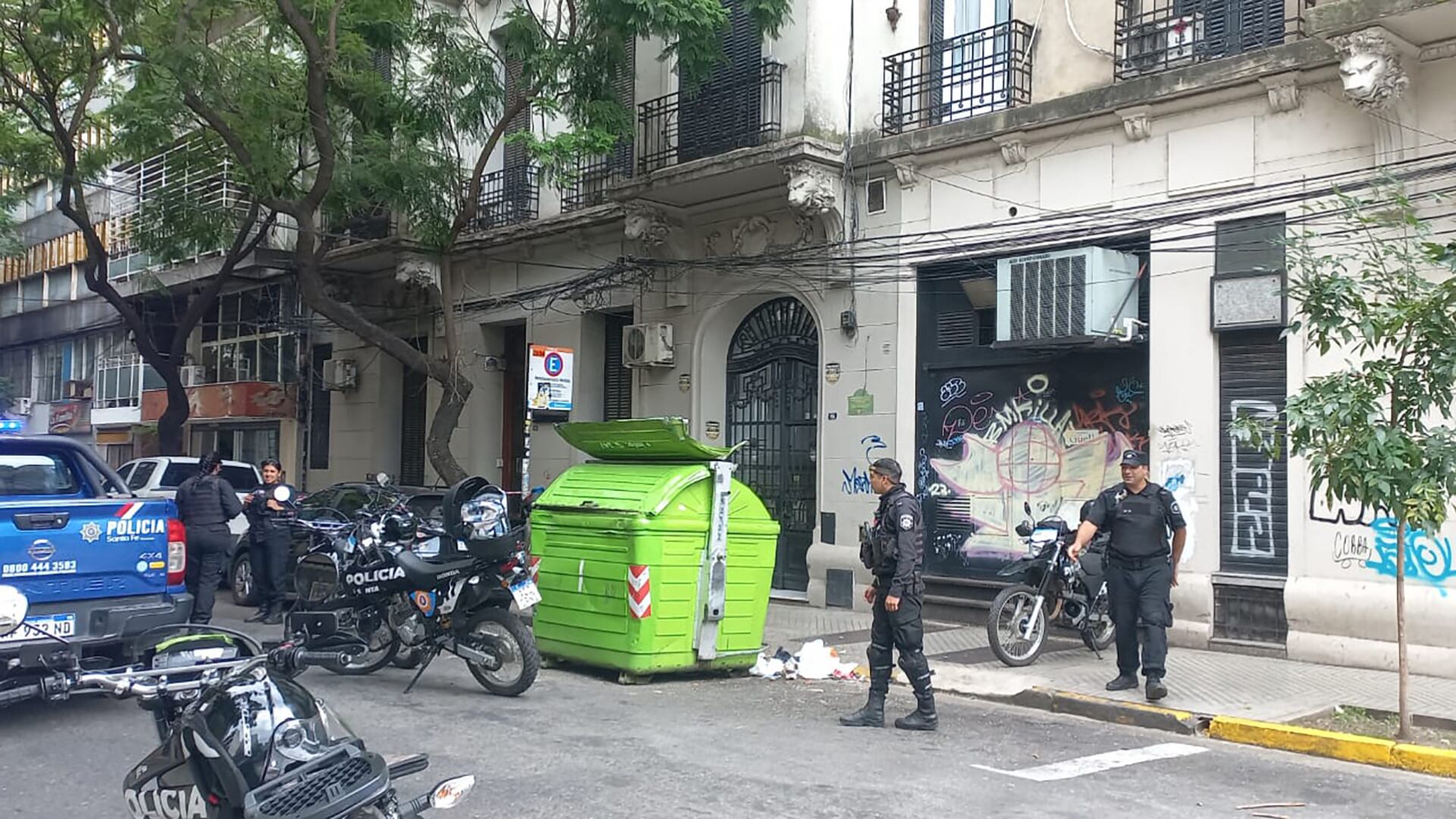 El contenedor donde fueron hallados el 16 de marzo.