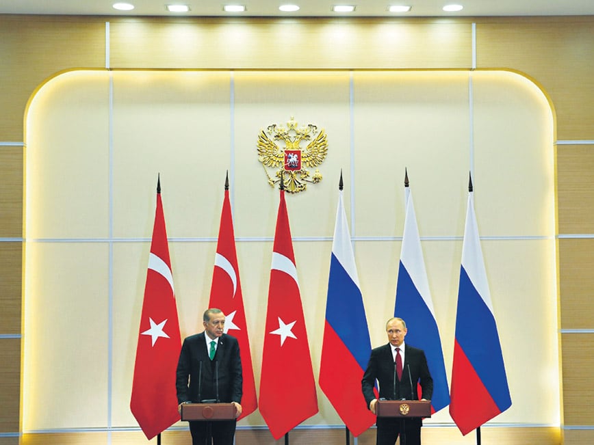 Los presidentes de Turquía y Rusia, Erdogan y Putin, apoyaron la existencia de “zonas seguras” en Siria.