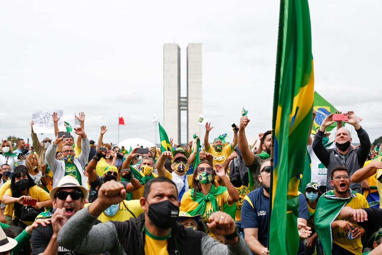 Manifestació a favor de Bolsonaro en Brasilia.