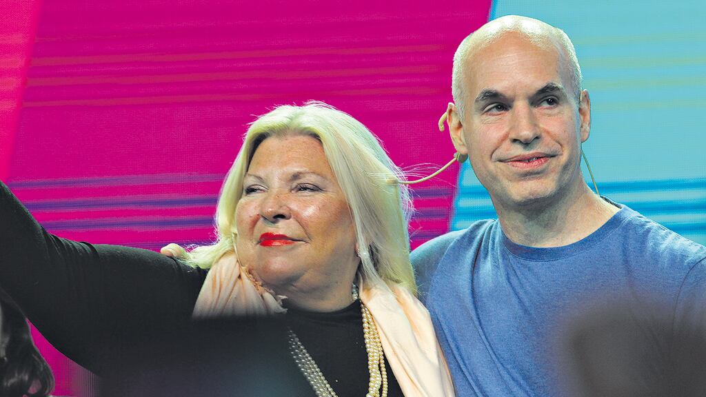 Elisa Carrió junto a Horacio Rodríguez Larreta, el otro gran ganador de la elección de ayer.