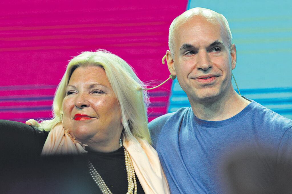 Elisa Carrió junto a Horacio Rodríguez Larreta, el otro gran ganador de la elección de ayer.