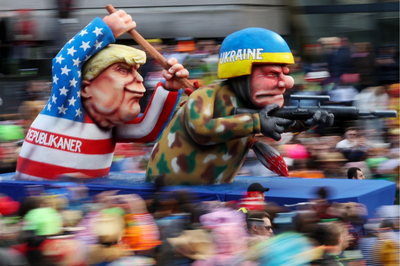 La guerra de cuela en el carnaval de Dusseldorf.
