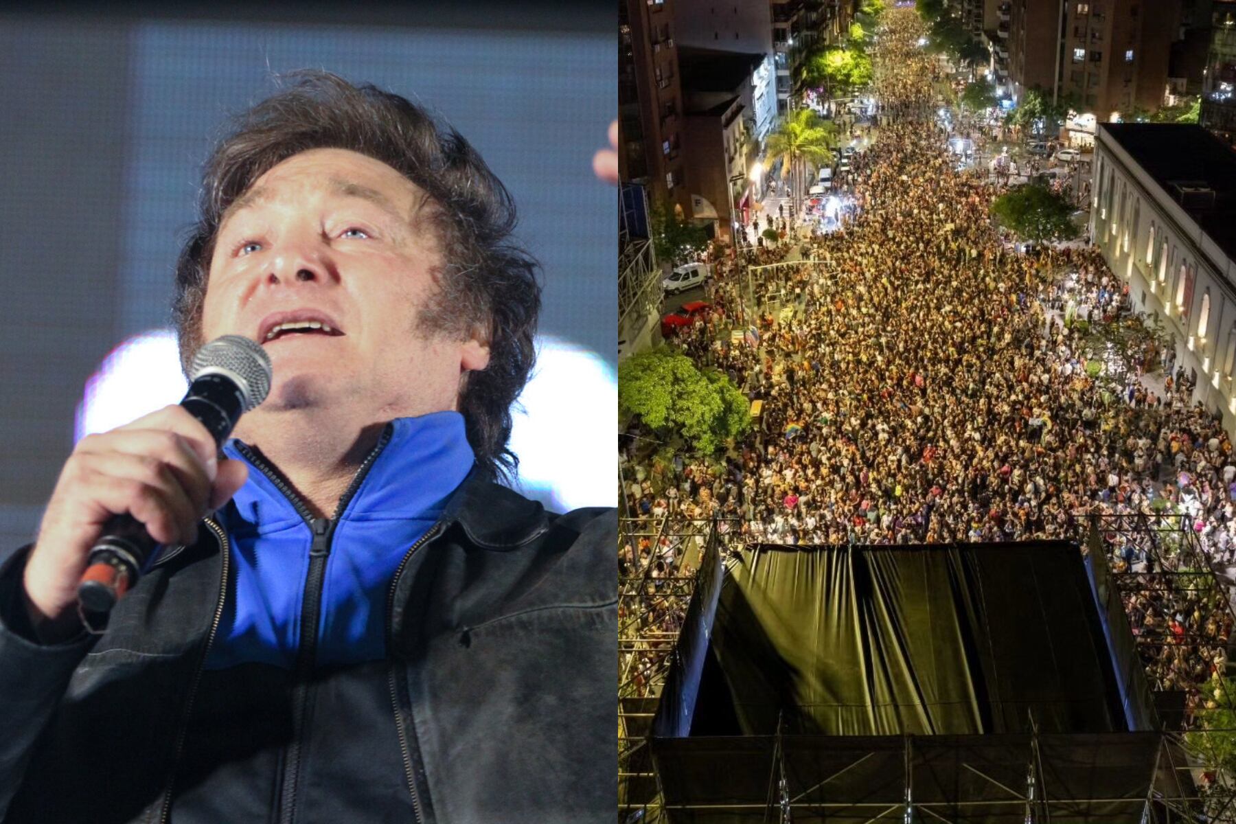 Javier Milei usó una foto de la Marcha del Orgullo como si fuese de su acto cierre de campaña