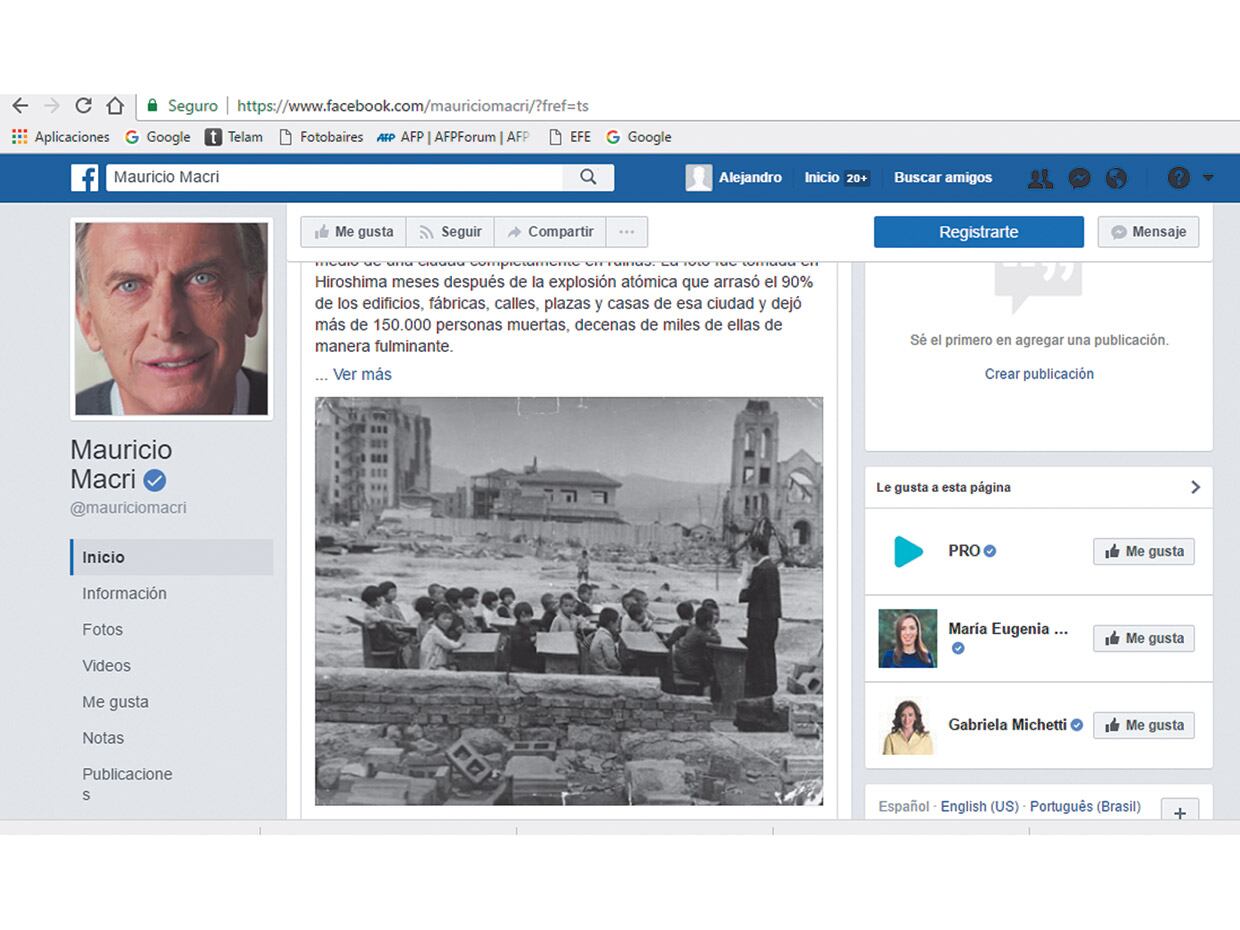 Mauricio Macri publicó la foto en las redes sociales y redobló su estrategia de estigmatización de los docentes.