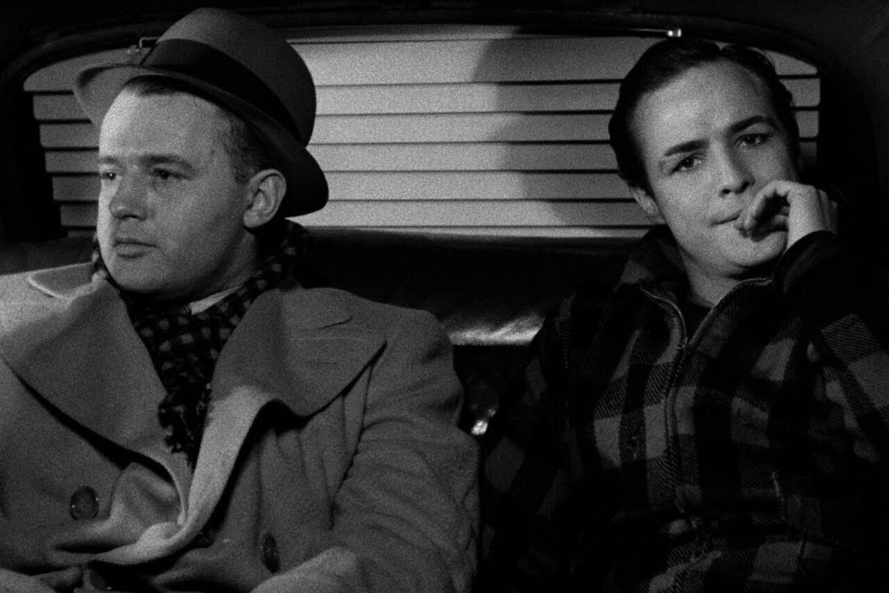 Rod Steiger y Marlon Brando en "Nido de ratas" ("On the Waterfront", 1954).