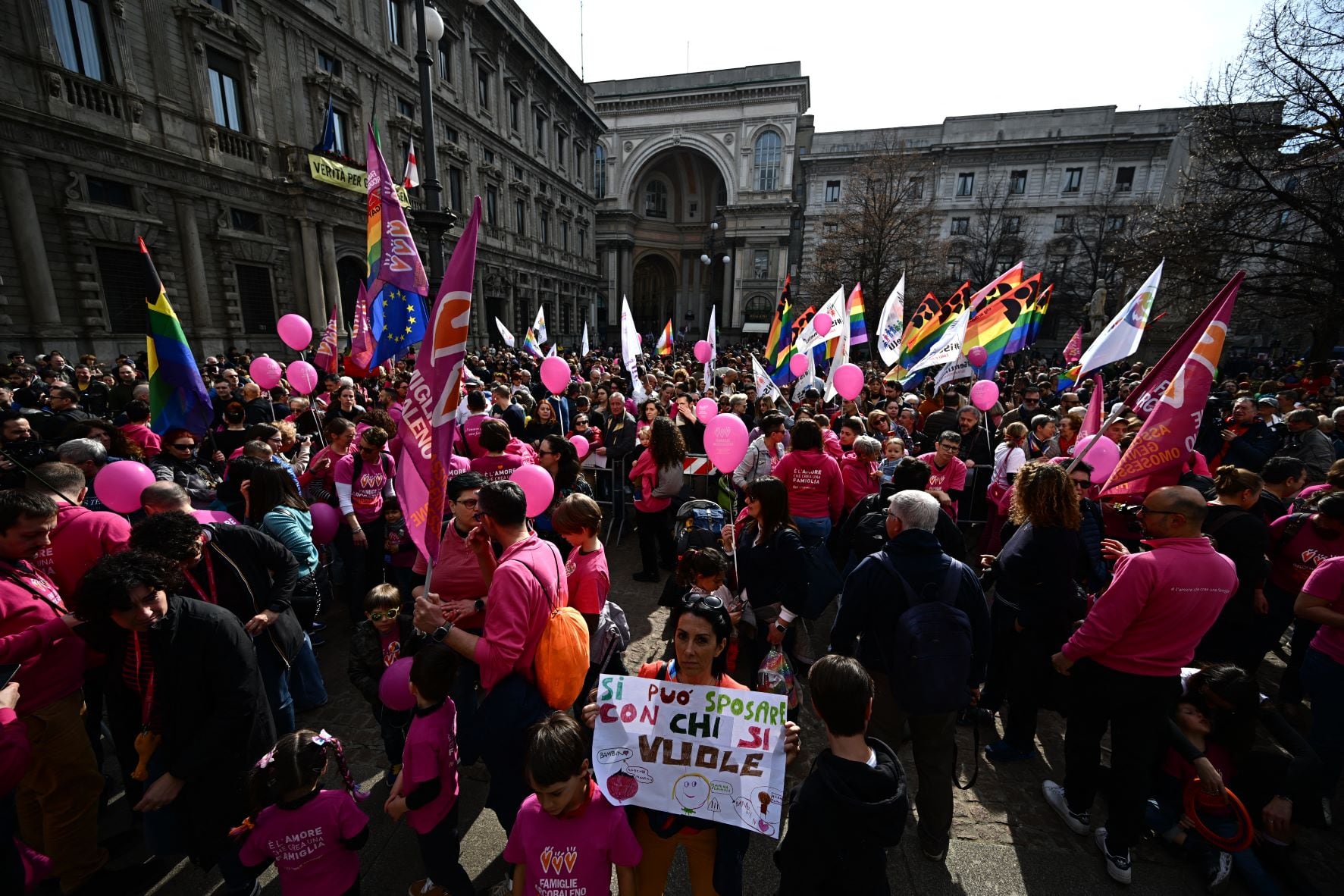 La Plaza La Scala de Milán, epicentro de los reclamos (Foto: AFP).