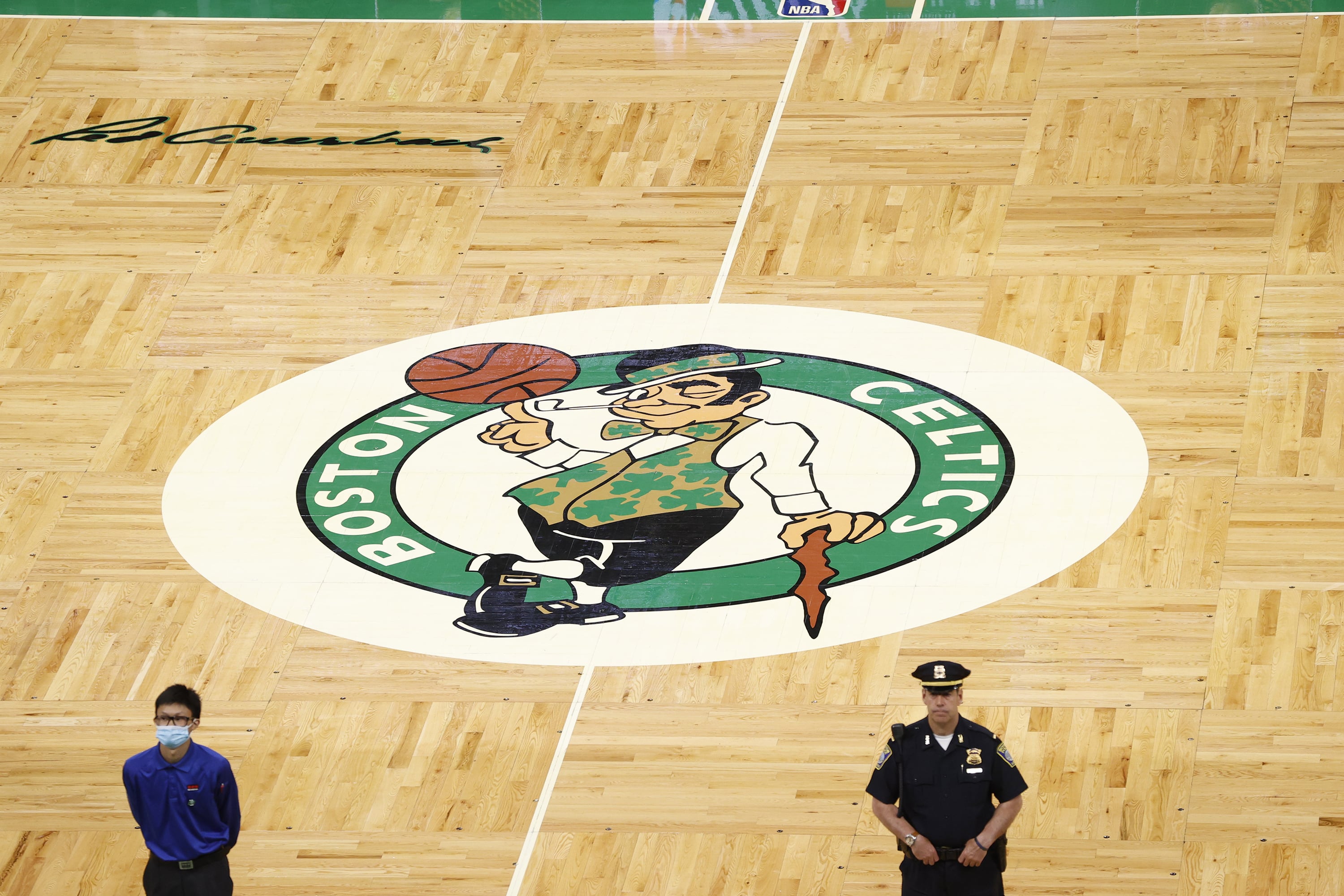 El emblemático parquet del TD Garden, el estadio donde juega Boston Celtics