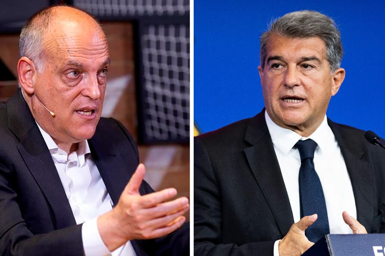 Javier Tebas (LaLiga) y Joan Laporta (Barcelona), enfrentados por Messi.