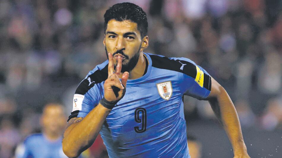 Luis Suárez, que no estaba ciento por ciento físicamente, grita el segundo de Uruguay.