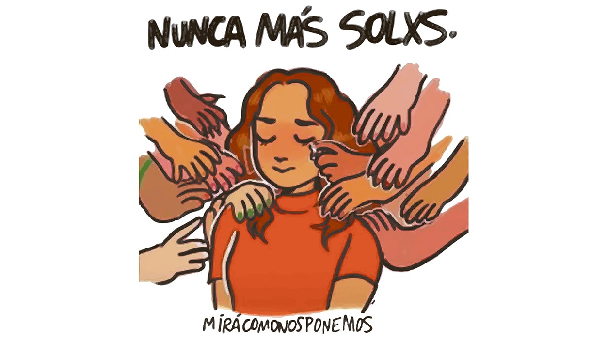 En la sesión del Senado, los legisladores colocaron carteles para solidarizarse con la actriz denunciante.