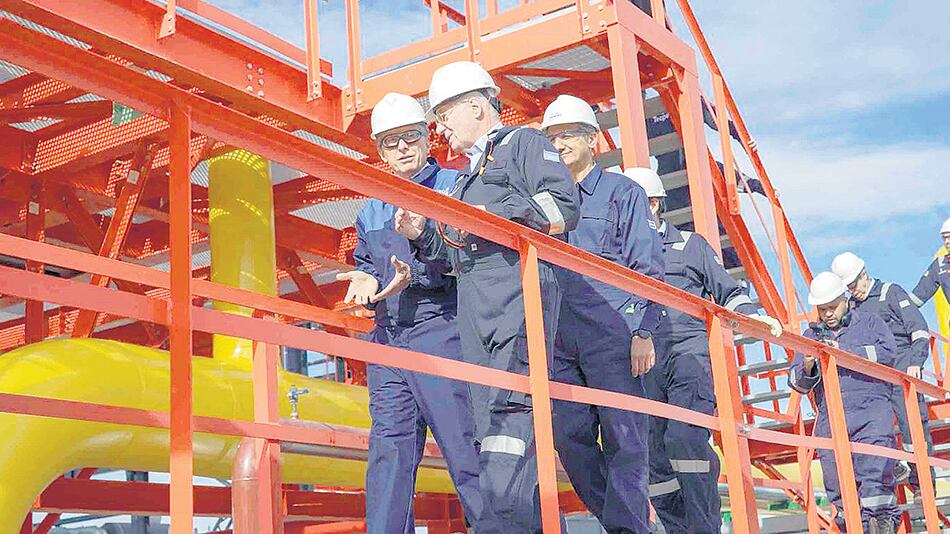 El presidente Mauricio Macri con Paolo Rocca en Fortín de Piedra.