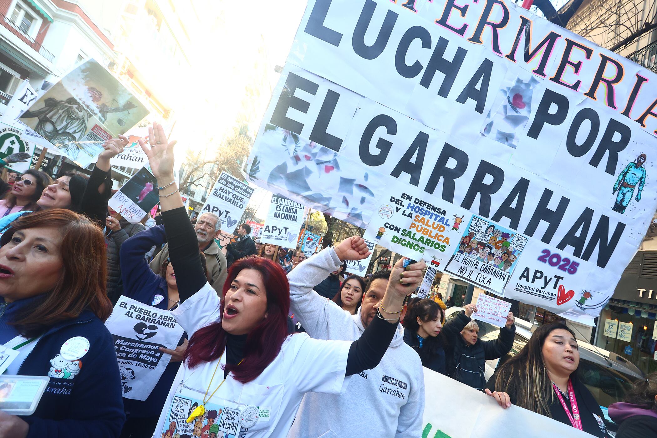 Una de las marchas en defensa del Hospital Garrahan. 