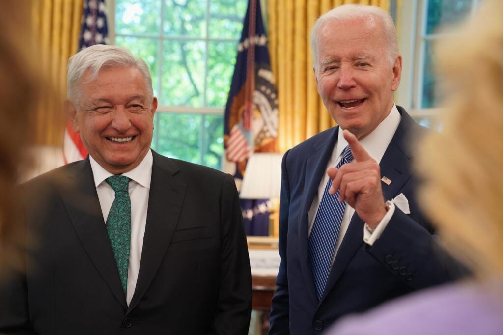 AMLO durante su reunión con Joe Biden, el 12 de julio / Facebook de AMLO